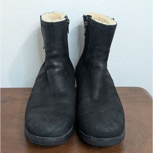 Ugg Fur Lined Outdoors Cozy Cabin Whimsigoth Dark Academia Leather Boots 10
